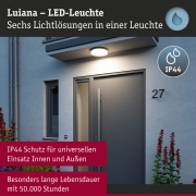 LED Deckenleuchte Luiana   IP44  3000 - 5700K 1750lm 230V 16,5W  Weiß