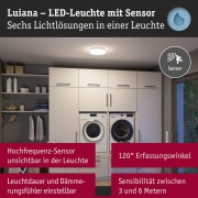 LED Deckenleuchte Luiana Dämmerungsgesteuerter Bewegungsmelder (HF)  IP44  3000 - 5700K 1750lm 230V 16,5W  Weiß