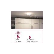 LED Deckenleuchte Luiana Dämmerungsgesteuerter Bewegungsmelder (HF)  IP44  3000 - 5700K 1750lm 230V 16,5W  Weiß