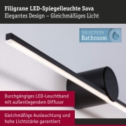 LED Spiegelleuchte Sava  IP44  3000K 250lm 230V 4,2W  Schwarz matt