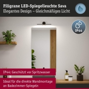 LED Spiegelleuchte Sava  IP44  3000K 250lm 230V 4,2W  Schwarz matt