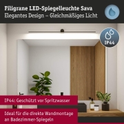 LED Spiegelleuchte Sava  IP44  3000K 850lm 230V 13,5W  Schwarz matt