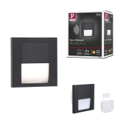 LED Wandeinbauleuchte Tsaro Schwarz matt (Follower) Orientierungslicht 1W 80lm 2700K 230V