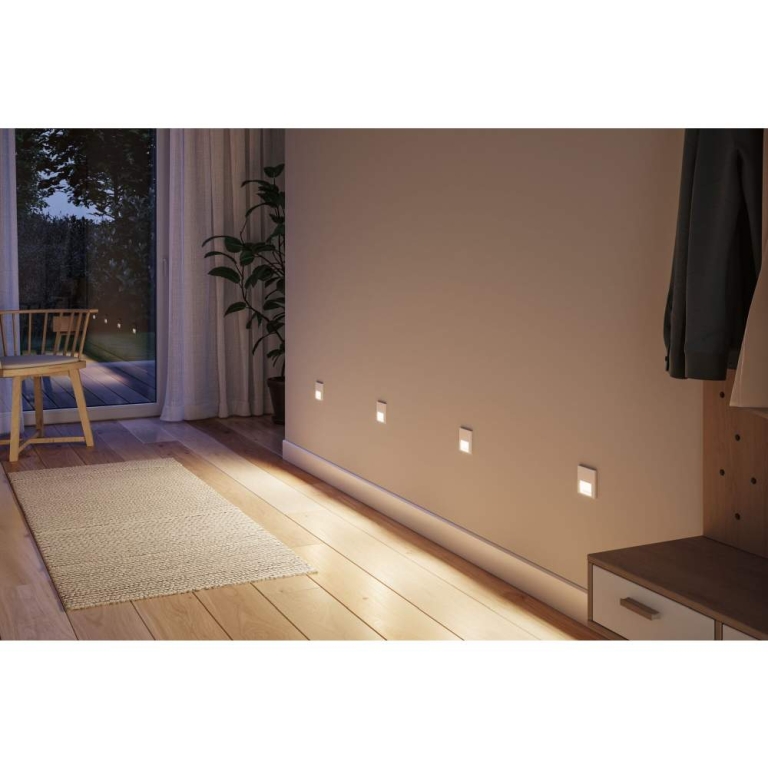 Paulmann LED Wandeinbauleuchte Tsaro Weiß matt (Leader) Orientierungslicht 1W 80lm 2700K 230V