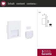 LED Wandeinbauleuchte Tsaro Weiß matt (Leader) Orientierungslicht 1W 80lm 2700K 230V