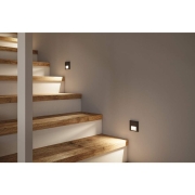 LED Wandeinbauleuchte Tsaro Schwarz matt (Leader) Orientierungslicht 1W 80lm 2700K 230V