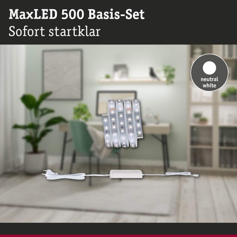 Paulmann MaxLED 500 LED Strip Neutralweiß Basisset  1,5m   5,5W 550lm/m 64 LEDs/m 4000K 20VA
