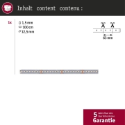 MaxLED 1000 LED Strip Warmweiß Einzelstrip  1m   7,2W 1100lm/m 128 LEDs/m 2700K