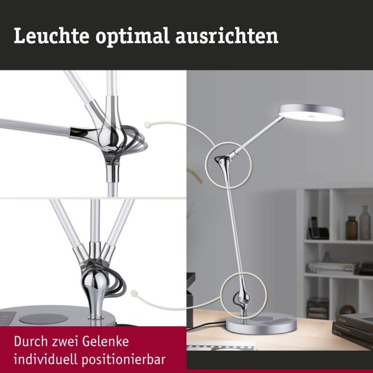 Paulmann LED Schreibtischleuchte Numis White Switch 1000lm 11W Weißaluminium