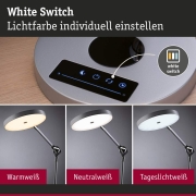 LED Schreibtischleuchte Numis White Switch 1000lm 11W Weißaluminium