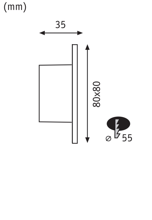 Paulmann LED Wandeinbauleuchte Tsaro Chrom matt (Follower) Orientierungslicht 1W 80lm 2700K 230V