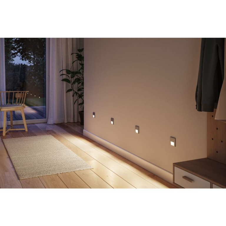 Paulmann LED Wandeinbauleuchte Tsaro Chrom matt (Follower) Orientierungslicht 1W 80lm 2700K 230V