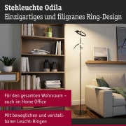 LED Stehleuchte Odila  Tunable White 2x1200lm 2x10,4W Schwarz matt, Chrom