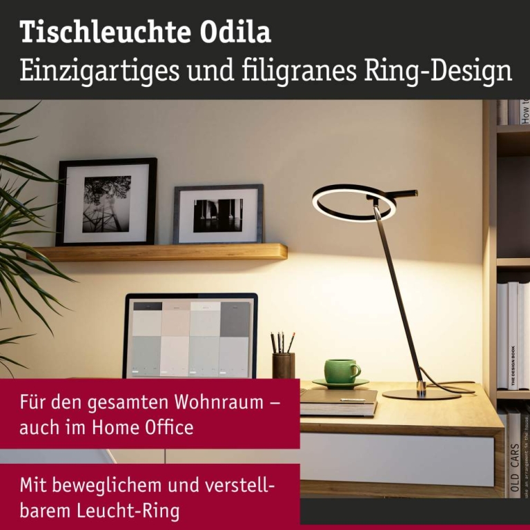 Paulmann LED Schreibtischleuchte Odila  Tunable White 650lm 10,4W Schwarz matt, Chrom