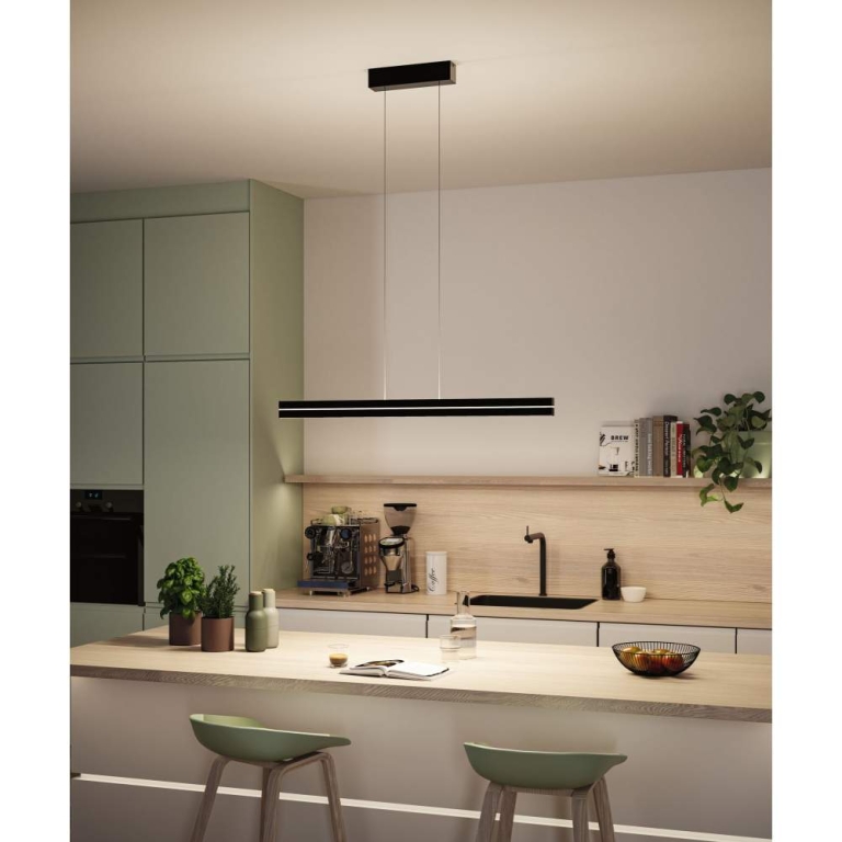 Paulmann LED Pendelleuchte Raiko RGBW+  2300lm / 370lm 19W / 6W Schwarz