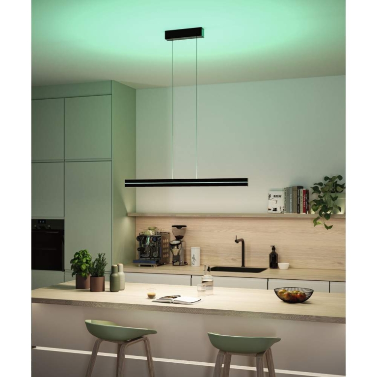 Paulmann LED Pendelleuchte Raiko RGBW+  2300lm / 370lm 19W / 6W Schwarz