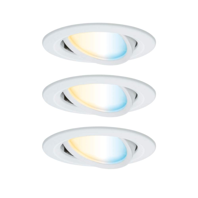 Paulmann LED Einbauleuchte Nova Coin    rund 84mm 50° Tunable White 3x6W 3x500lm 230V Weiß matt Aluminium