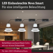 LED Einbauleuchte Nova Coin    rund 84mm 50° Tunable White 3x6W 3x500lm 230V Weiß matt Aluminium