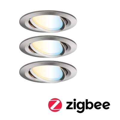 Paulmann LED Einbauleuchte Nova Coin    rund 84mm 50° Tunable White 3x6W 3x530lm 230V Eisen gebürstet Aluminium