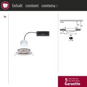 LED Einbauleuchte Nova Coin    rund 84mm 50° Tunable White 3x6W 3x530lm 230V Eisen gebürstet Aluminium