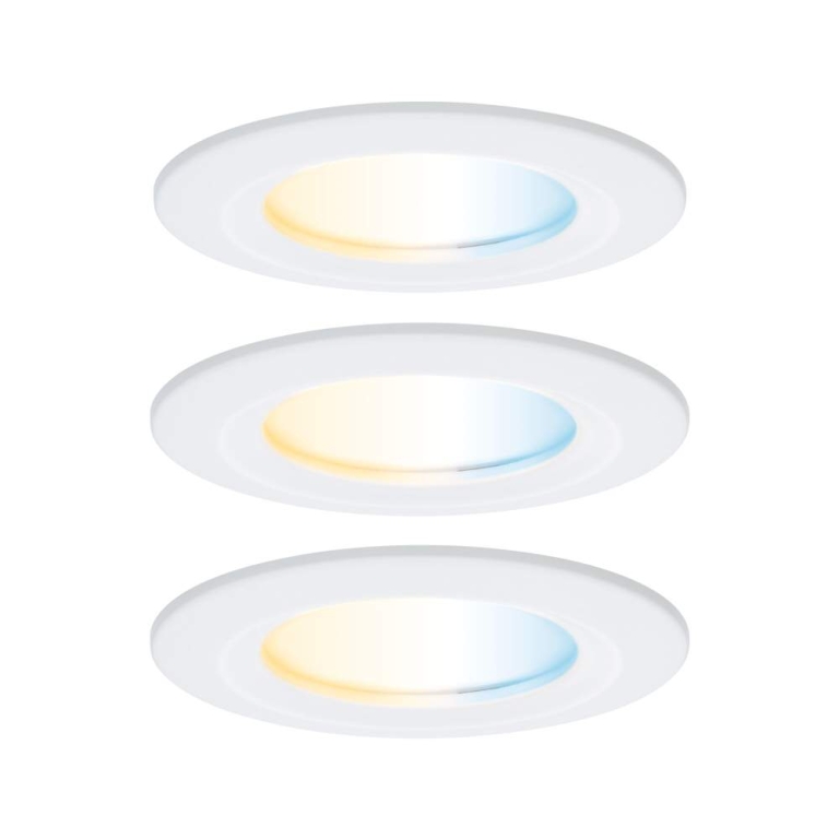 Paulmann LED Einbauleuchte Nova Coin   IP44 rund 78mm  Tunable White 3x6W 3x530lm 230V Weiß matt Aluminium