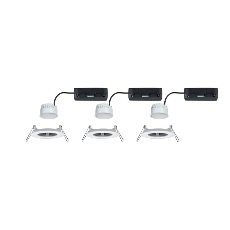 Paulmann LED Einbauleuchte Nova Coin   IP44 rund 78mm  Tunable White 3x6W 3x530lm 230V Weiß matt Aluminium