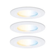 LED Einbauleuchte Nova Coin   IP44 rund 78mm  Tunable White 3x6W 3x530lm 230V Weiß matt Aluminium