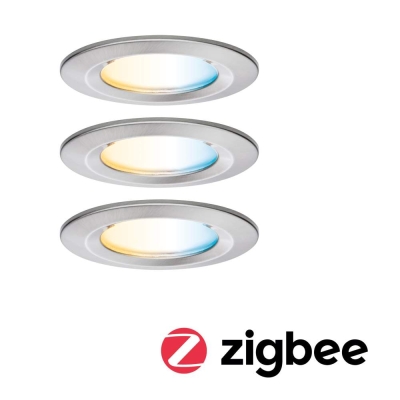 Paulmann LED Einbauleuchte Nova Coin   IP44 rund 78mm  Tunable White 3x6W 3x530lm 230V Eisen gebürstet Aluminium