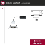 LED Einbauleuchte Nova Coin   IP44 rund 78mm  Tunable White 3x6W 3x530lm 230V Eisen gebürstet Aluminium