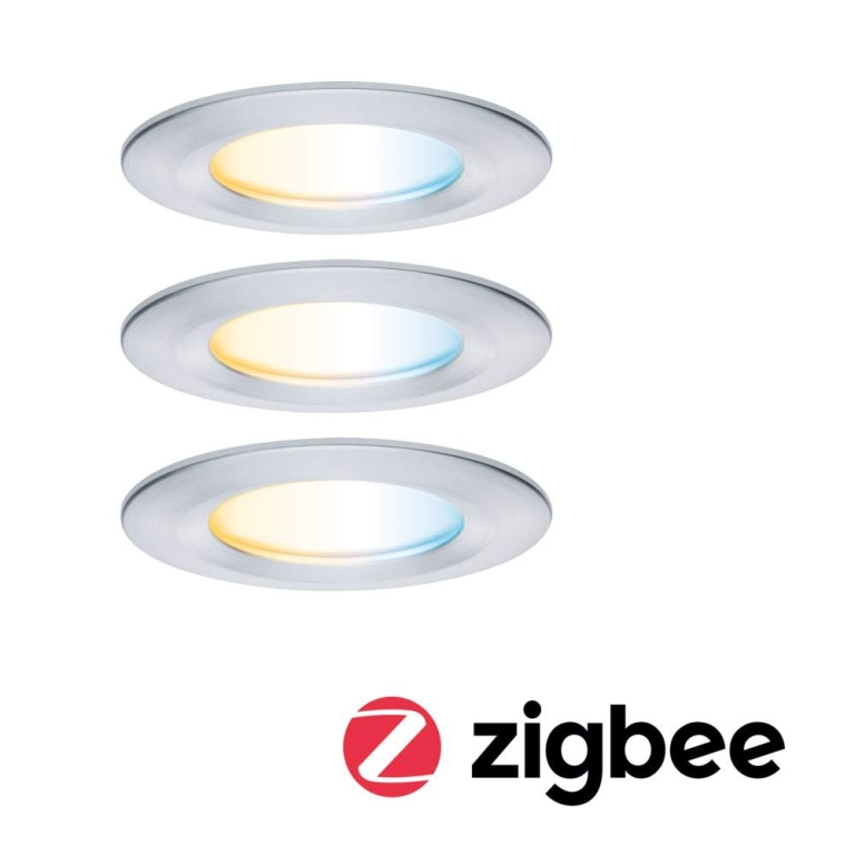 Paulmann LED Einbauleuchte Nova Coin   IP44 rund 78mm  Tunable White 3x6W 3x530lm 230V Alu gedreht Aluminium