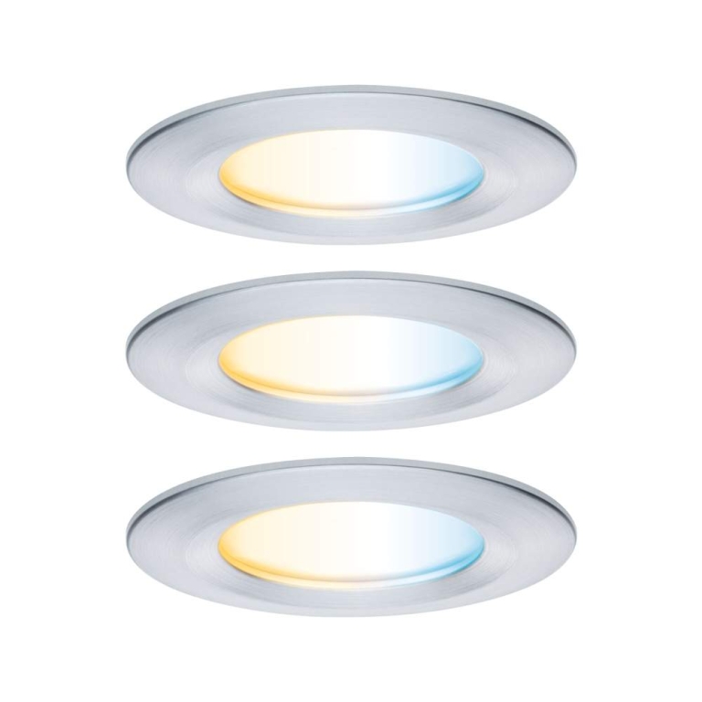 Paulmann LED Einbauleuchte Nova Coin   IP44 rund 78mm  Tunable White 3x6W 3x530lm 230V Alu gedreht Aluminium