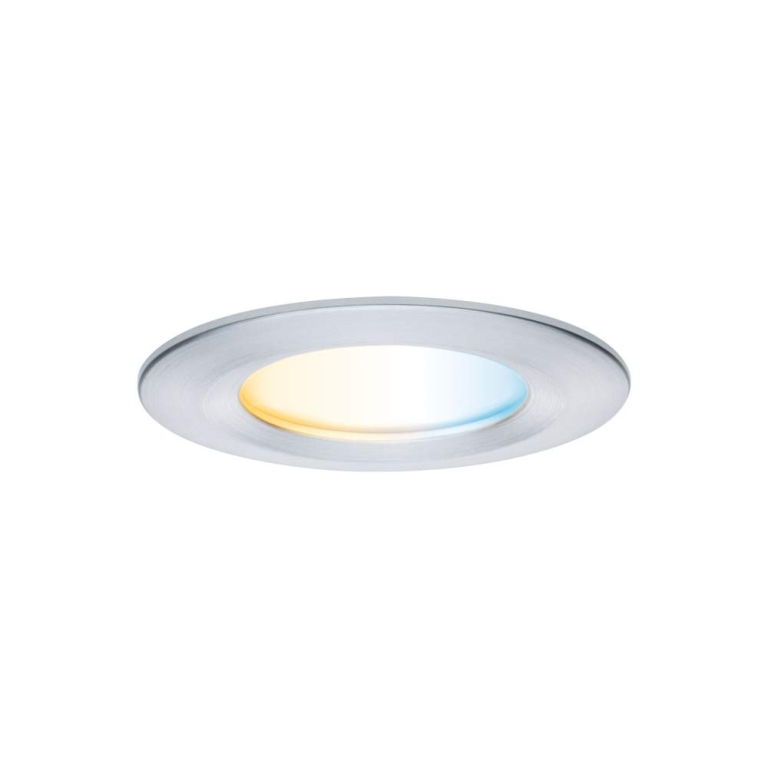 Paulmann LED Einbauleuchte Nova Coin   IP44 rund 78mm  Tunable White 3x6W 3x530lm 230V Alu gedreht Aluminium