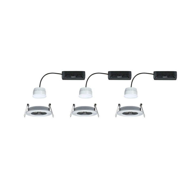 Paulmann LED Einbauleuchte Nova Coin   IP44 rund 78mm  Tunable White 3x6W 3x530lm 230V Alu gedreht Aluminium
