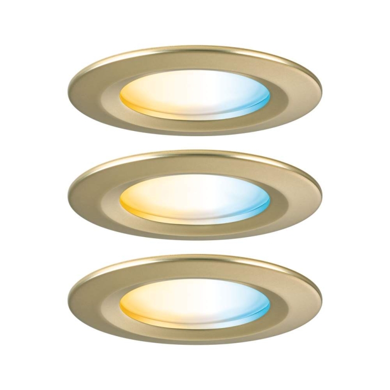 Paulmann LED Einbauleuchte Nova Coin   IP44 rund 78mm  Tunable White 3x6W 3x530lm 230V Gold matt Aluminium