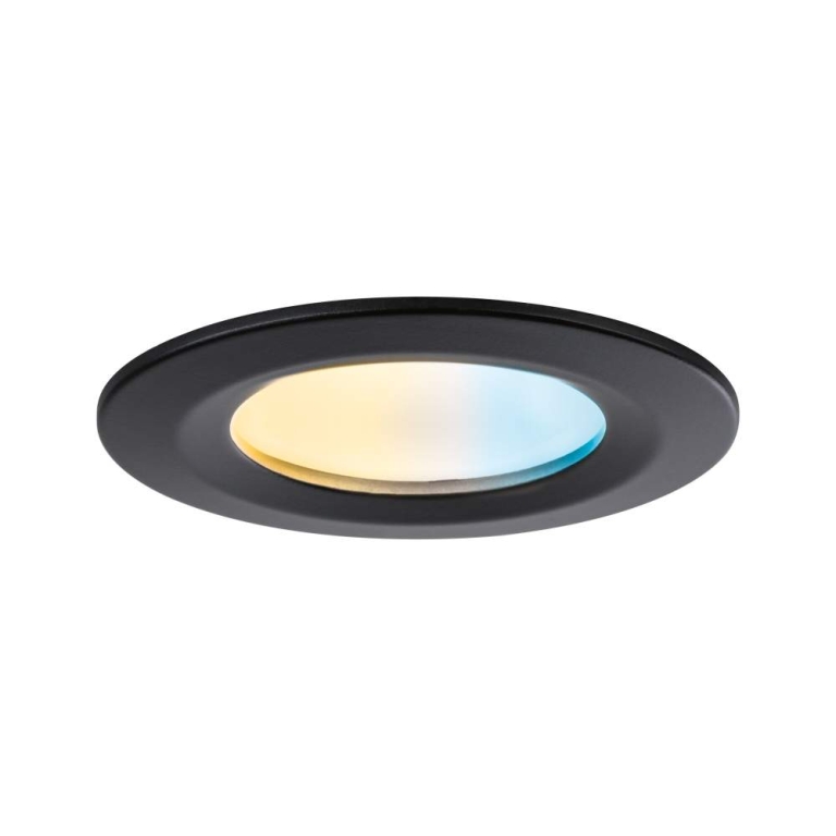 Paulmann LED Einbauleuchte Nova Coin   IP44 rund 78mm  Tunable White 3x6W 3x530lm 230V Schwarz matt Aluminium