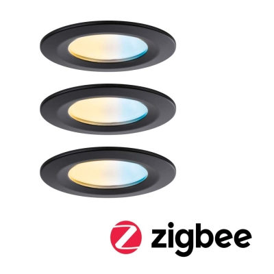 Paulmann LED Einbauleuchte Nova Coin   IP44 rund 78mm  Tunable White 3x6W 3x530lm 230V Schwarz matt Aluminium
