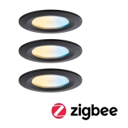 LED Einbauleuchte Nova Coin   IP44 rund 78mm  Tunable White 3x6W 3x530lm 230V Schwarz matt Aluminium