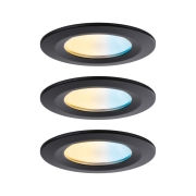 LED Einbauleuchte Nova Coin   IP44 rund 78mm  Tunable White 3x6W 3x530lm 230V Schwarz matt Aluminium