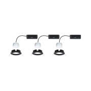 LED Einbauleuchte Nova Coin   IP44 rund 78mm  Tunable White 3x6W 3x530lm 230V Schwarz matt Aluminium