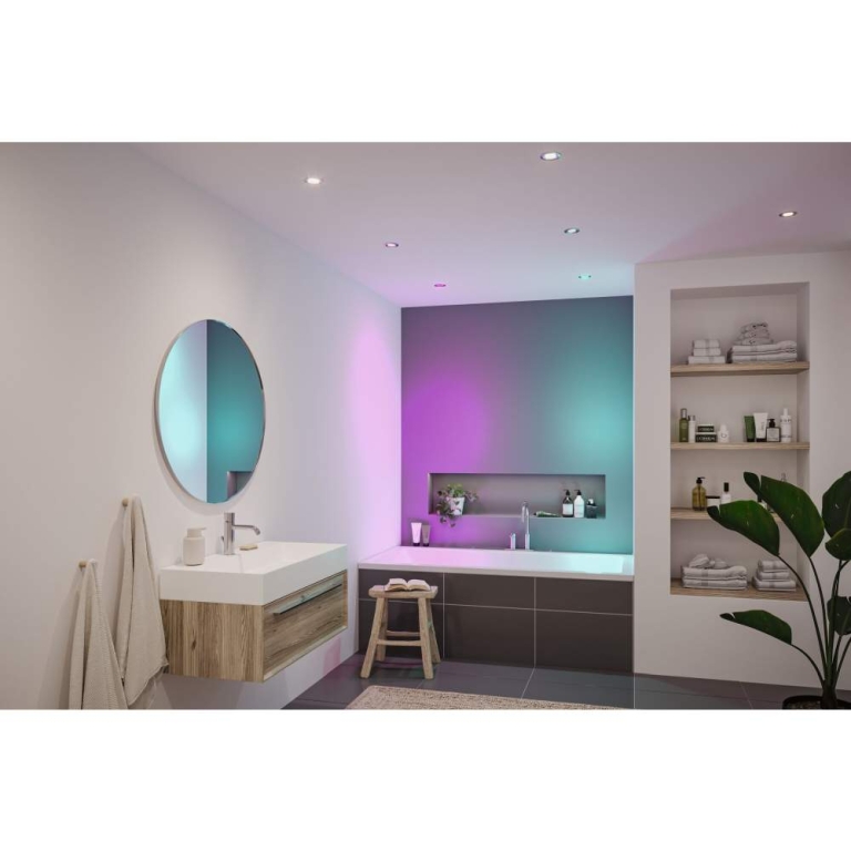 Paulmann LED Einbauleuchte Nova Coin   IP44 rund 78mm  Tunable White 6W 530lm 230V Eisen gebürstet Aluminium