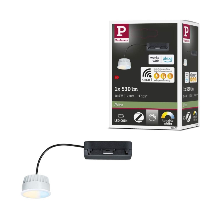 Paulmann LED Modul Einbauleuchte Tunable White Coin     50mm  Coin 6W 530lm 230V dimmbar 2200 - 6500K Satin