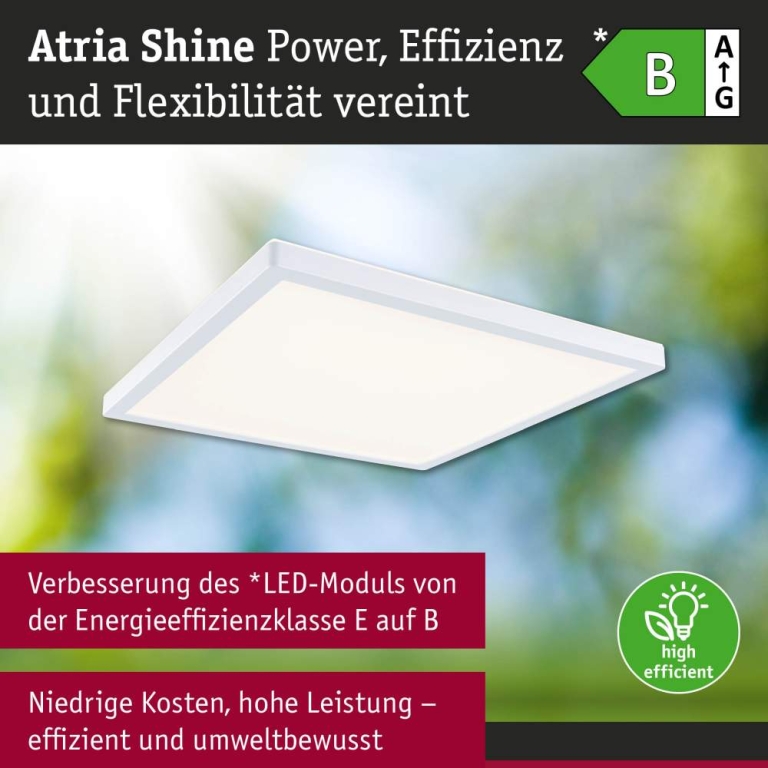 Paulmann LED Panel Atria Shine  IP44 eckig mm  15,7W 2100lm 3000 - 6500K Weiß