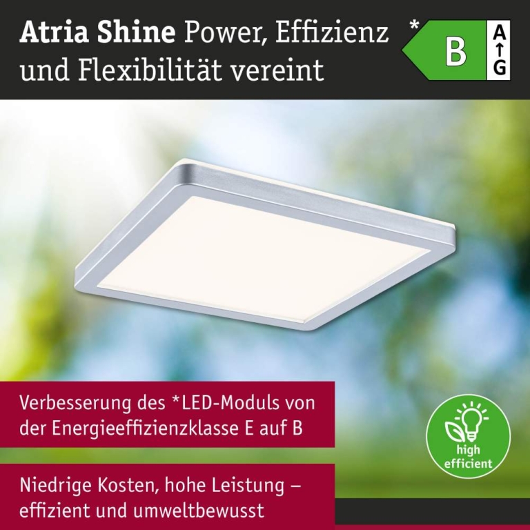 Paulmann LED Panel Atria Shine  IP44 eckig 190x190mm  8W 1160lm 3000 - 6500K Chrom matt