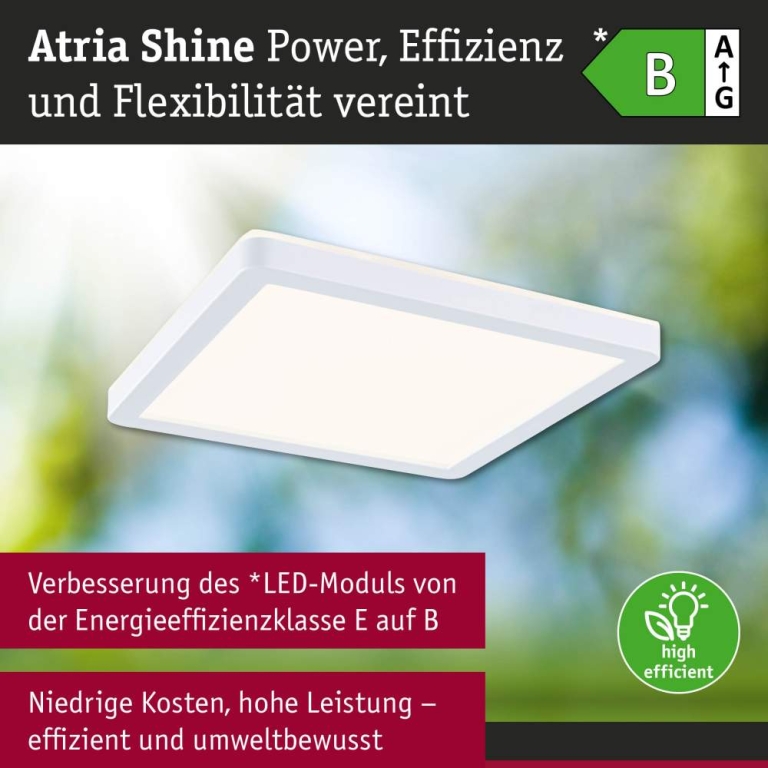 Paulmann LED Panel Atria Shine  IP44 eckig 190x190mm  8W 1160lm 3000 - 6500K Weiß