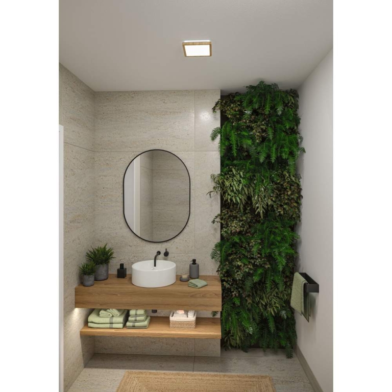 Paulmann LED Panel Atria Shine  IP44 eckig 190x190mm  8W 1160lm 3000 - 6500K Holzoptik