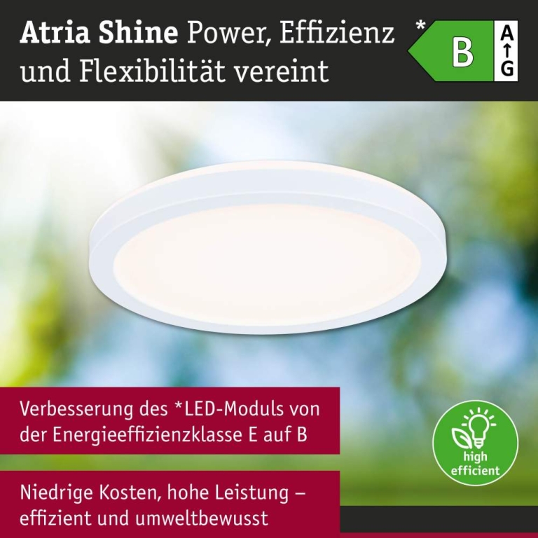 Paulmann LED Panel Atria Shine  IP44 rund 190mm  7,6W 1100lm 3000 - 6500K Weiß