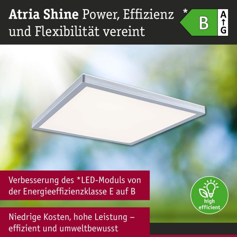 Paulmann LED Panel Atria Shine  IP44 eckig mm  15,7W 2100lm 3000 - 6500K Chrom matt