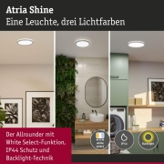 LED Panel Atria Shine  IP44 rund 298mm  14,8W 2250lm 3000 - 6500K Chrom matt