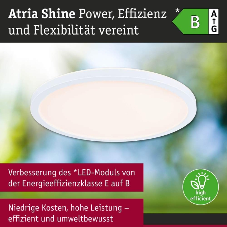 Paulmann LED Panel Atria Shine  IP44 rund 298mm  14,8W 2250lm 3000 - 6500K Weiß