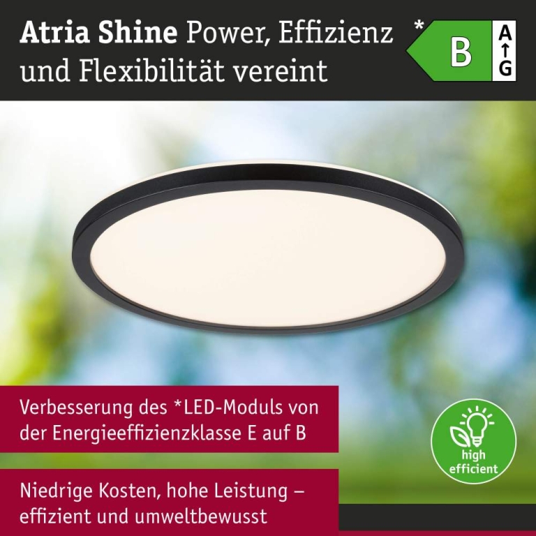 Paulmann LED Panel Atria Shine  IP44 rund 298mm  14,8W 2250lm 3000 - 6500K Schwarz